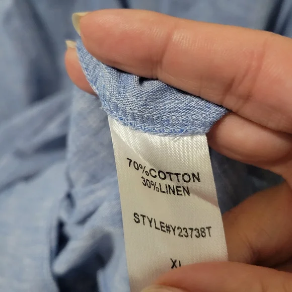 Tuckernuck Chambray Tiered Mini Dress With Flutter Sleeves Size XL - Picture 6 of 8